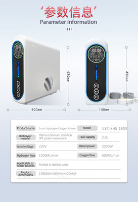 1800ml/min High Purity Hydrogen Oxygen Generator Inhalation Oxyhydrogen Therapy Machine For Health Care