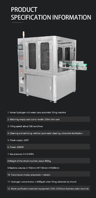 Anti Aging Multi Function Smart Hydrogen Rich Water Cans Automatic Filling Machine