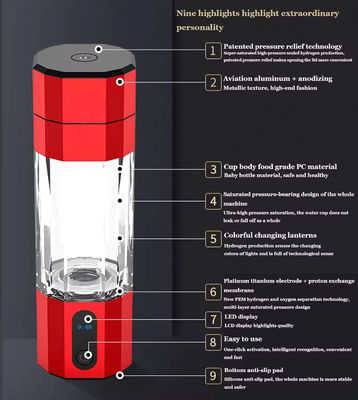 208 ml Hydrogen Rich Water Cup Health H2-X6 10000ppb with IONIZER